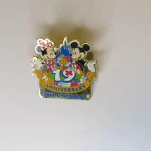 Disney Tdr Tokyo Disneyland 19th Anniversary Mickey & Minnie Mouse Pin
