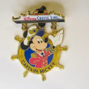 Disney  Cruise Lines Captain Mickey Ship's Wheel Dangle  'around The Pin