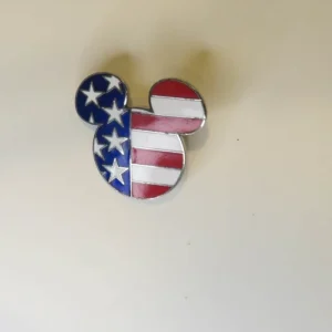 2001 Disney Mickey Mouse Red White And Blue American Flag Hat Lapel Tie Pin