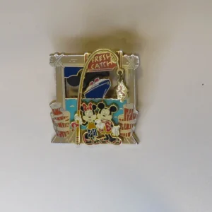 3087 Dcl Fresh Catch Mickey Minnie Fish Dangle Pin 2004 Disney Cruise