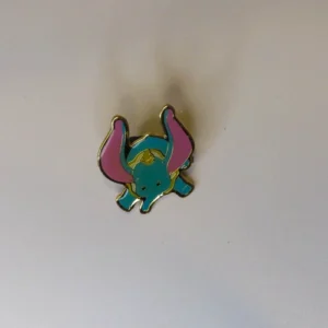 Disney Pin 3455 Turquoise & Pink Flying Elephant Dumbo Gold Edged 1994 Release