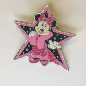 Disney 2006 Pin Trader Minnie Mouse Star Black and Pink