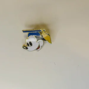 Retired Disney Institute Pin Mickey Mouse Graduate Head Blue Cap Tassle