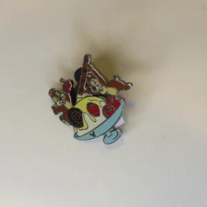 Disney Chip And Dale Eating Ice Cream Sundae Cast Lanyard Hidden Mickey 2006 Pin