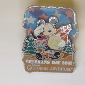 Disney Dca California Adventure Veterans Day 2001 Mickey Mouse Flag le 1800 Pin