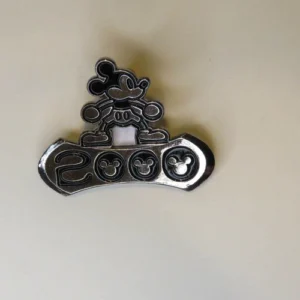 Disney Pin Commemorative Year 2000 Silver Mickey
