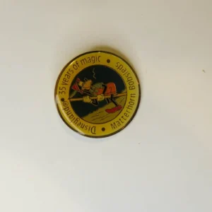 Walt Disney Disneyland Goofy Gold Tone 35 Years Of Magic Matterhorn Bobsleds Pin