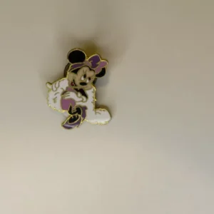Minnie Mouse With White Boa Vintage Disney Pin Badge Flapper Mouse