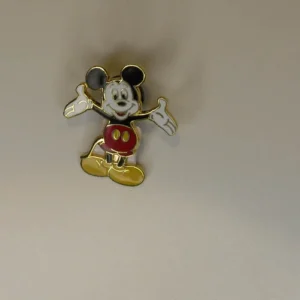 Disney Mickey Mouse Tac Pin 1.25" Vintage Small Smiling Signed Enamel