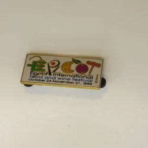 Wdw Disney Epcot Food & Wine Festival Grey Logo Pin From 1998
