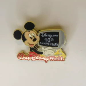 Disney World 2006 Pin 10th Anniversary - Mickey Mouse On The Computer