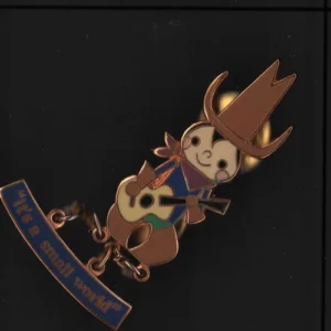 Disney Its A Small World Clock Doll Dangles Cowboy with Guitar Dangle PIN
