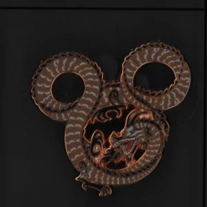 Wdi Mickey Head Fire Breathing Dragon Red Black Fire Red Glitter Le