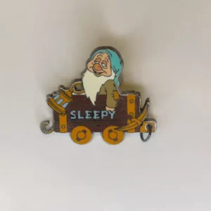 Disney DS  Sleepy  Snow White Seven Dwarfs  Mine Car Train Pin