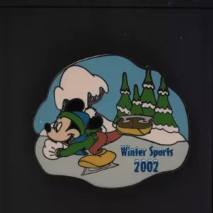 Mickey Skating Disney Pin LE Auctions Winter Sports 2002 2 Speed Ice skating