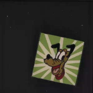 Disney Dlr Sunburst Series Pluto Square Face Green & White Pin