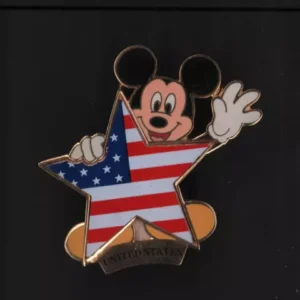 2001 Disney Pin 100 Years Of Dreams 100 United States Flag Mickey