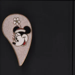 JDS White Day Minnie Mouse Half Heart Glitter Pin Disney Store