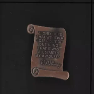 Retired 2001 Walt Disney Pewter Scroll Quote Series #1 Started with a Mouse Pin
