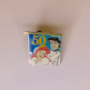 Disney   Cast Lanyard 4 50th Banner Princess (Ariel and Eric) Pin