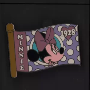 Disney Pin 69835 Minnie Mouse Character Flag Polka Dots 1928 Purple