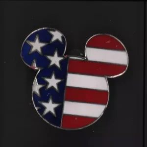 Rare WDW Disney Epcot World Showcase Mickey Head Ears United States USA Flag Pin
