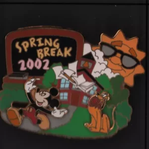 Disney Wdw Spring Break 2002 Slider Mickey & Pluto Pin