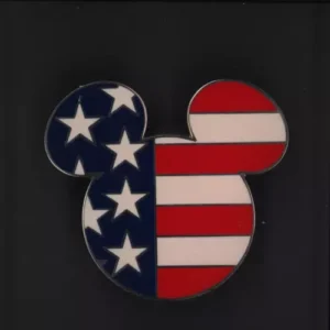 2002 Official Disney Patriotic Mickey Mouse US Flag Lapel Pin Star Stripe Enamel