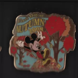 Disney Pin 63957 First Day Of Autumn 2008 Mickey Mouse Fall Leaves 3d