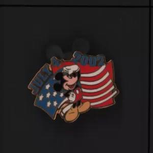 Disney Pin 13167 4th of July 2002 Cast Member Mickey Mouse American flag salute
