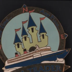 Walt Disney World Cruise Line Pin Trader "Any Time, Any Place" Compass Pin