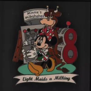 Dlr - 12 Days Of Christmas 24k Gold  Eight Maids A Milking - Minnie