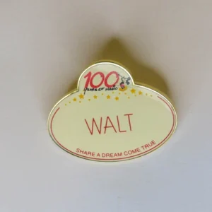 Disney WDW - 100 years of magic - cast name tag (walt) Pin