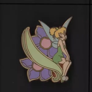 Disney Pin 37864 Tinker Bell Sitting On Flower Purple Booster Peter