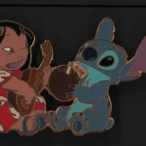 Disney Dlr Cast Lilo & Stitch Playing The Ukulele Pin