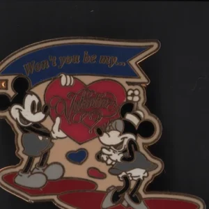 Disney Pin Mickey Telling Minnie Won't You Be My Valentine -Limited Edition 5000