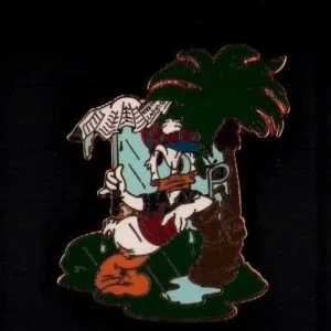 WDW pin Donald Duck Golfing In The Rain Broken Umbrella