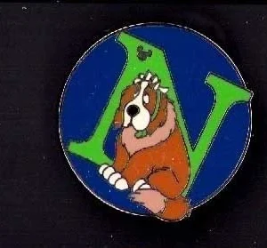 Disney Alphabet Letter N for Nana from Peter Pan WDW Hidden Mickey Pin 2008