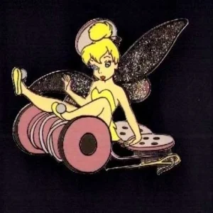 Disney DLR 2001 Tinker Bell Falling On A Pink Thread Spool Glitter ...