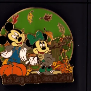 DISNEY FIRST DAY OF AUTUMN 2011 MICKEY AND MINNIE MOUSE PIN LE 1000