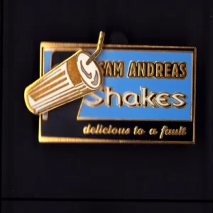 DISNEY DLR - DCA SAM ANDREAS SHAKES SIGN PIN