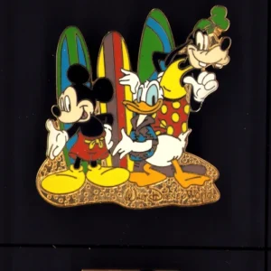 Disney Surfing Surfboard Beach Sand Mickey Donald Goofy Pin WDW