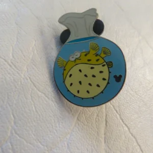 Disney Bloat Fish Bag Rare White Top  Pin