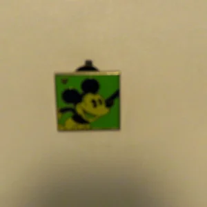 Disney Mickey Mouse Green Square Hidden Mickey Pin